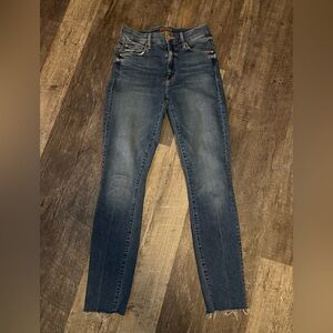 MOTHER High Waisted  Looker Ankle Fray